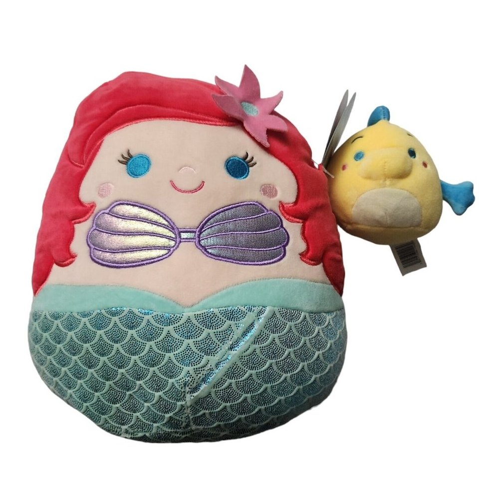Squishmallows Ariel 10" & Flounder 4" Disney's The Little Mermaid
